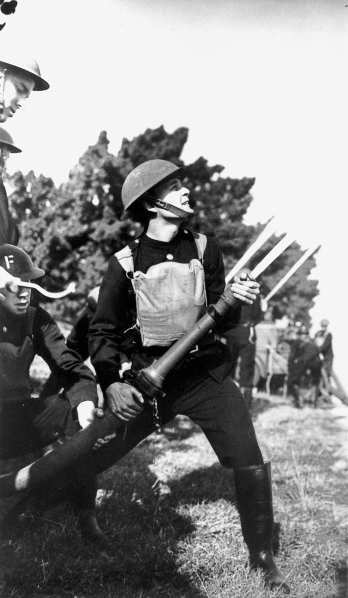 Firefighting display in the Domain, Brisbane, August 1942