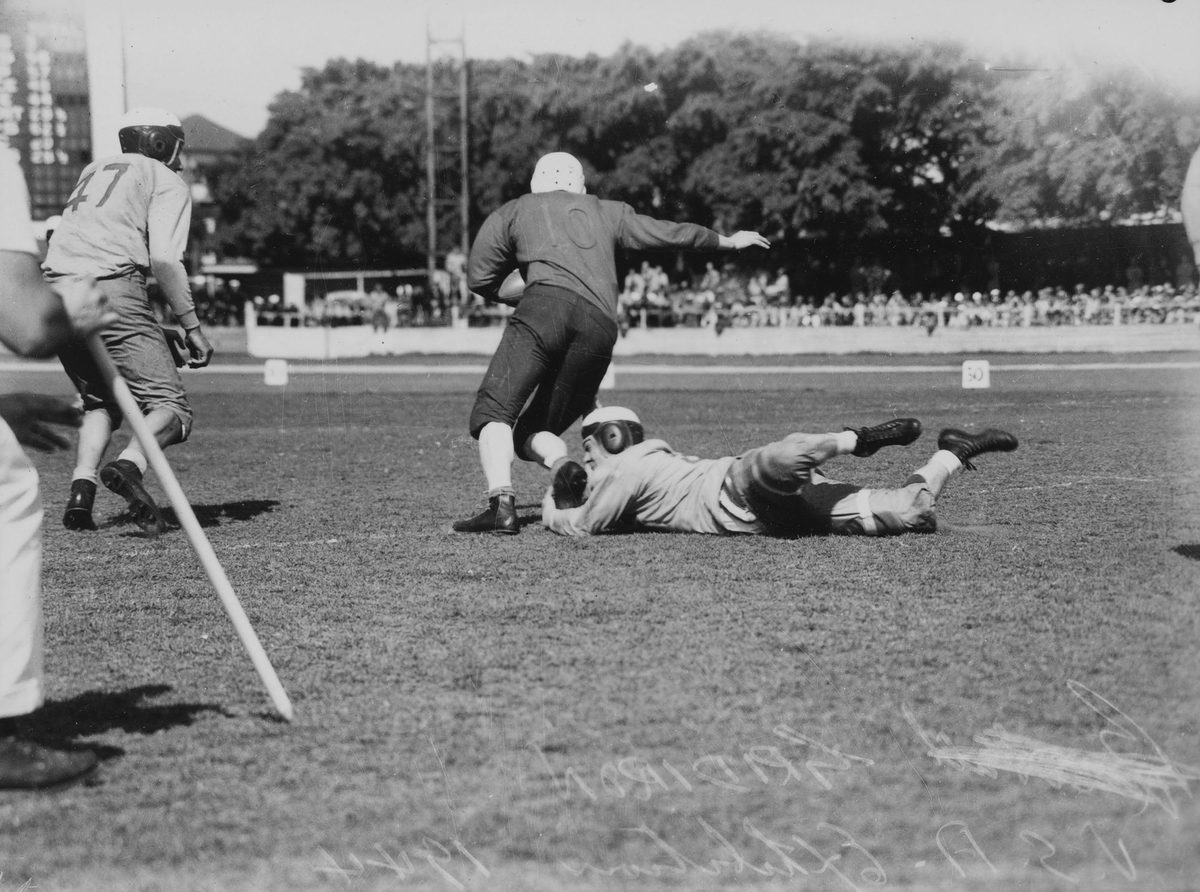 Servicemen playing gridiron football in Brisbane