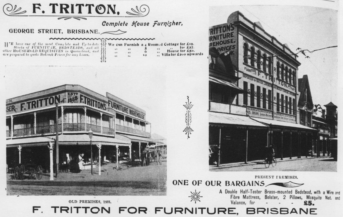 F. Tritton's Furniture Store in Brisbane, 1902