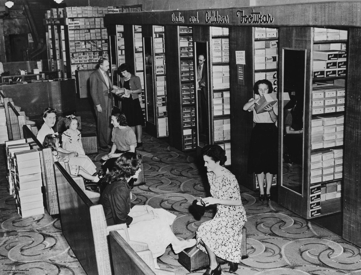 Shoe department in Cribb & Foote's Ipswich store, April 1949