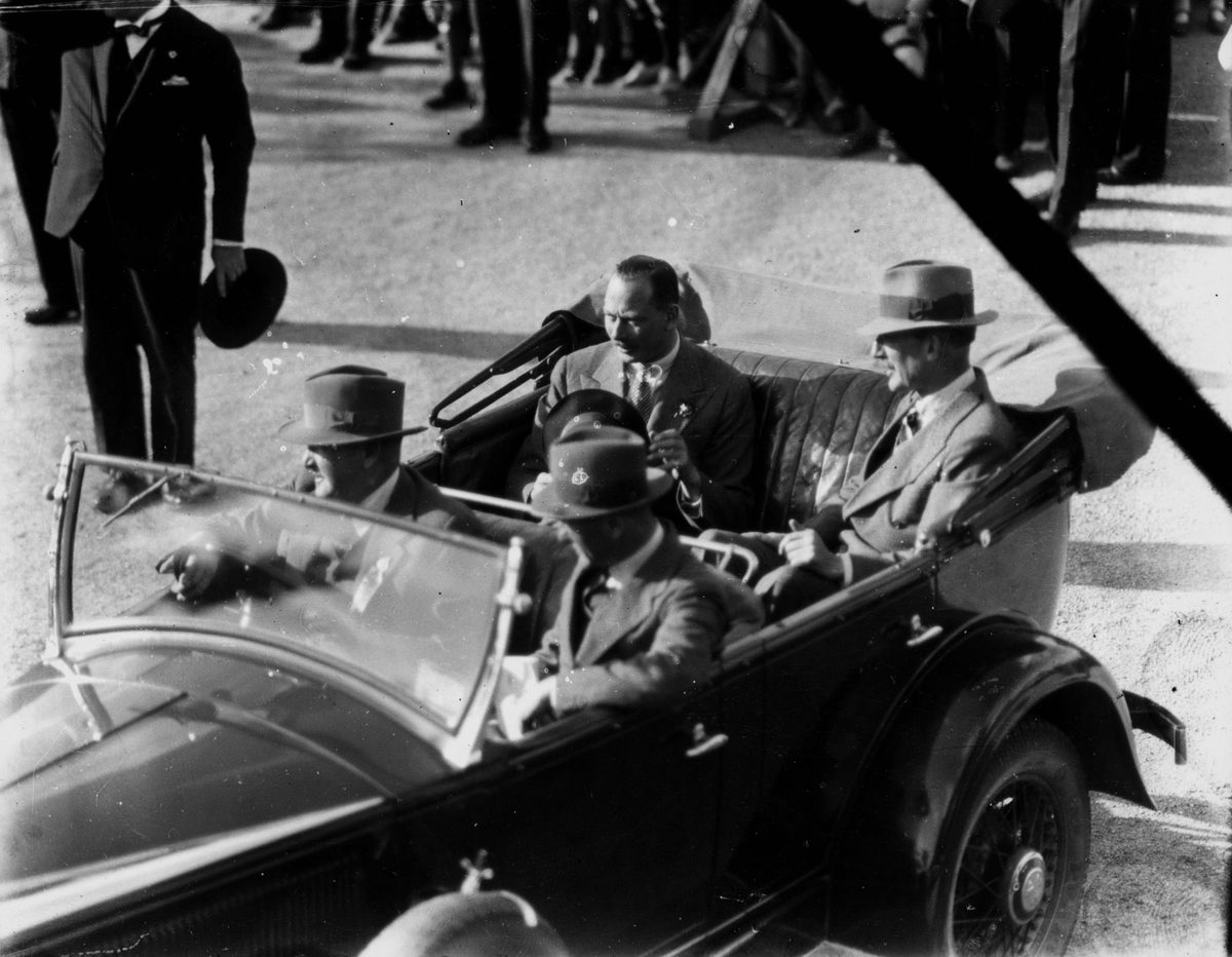 Duke of Gloucester (without a hat) on his visit to Brisbane in 1934