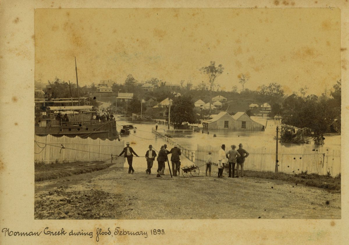 Norman Creek during flood, February 1893