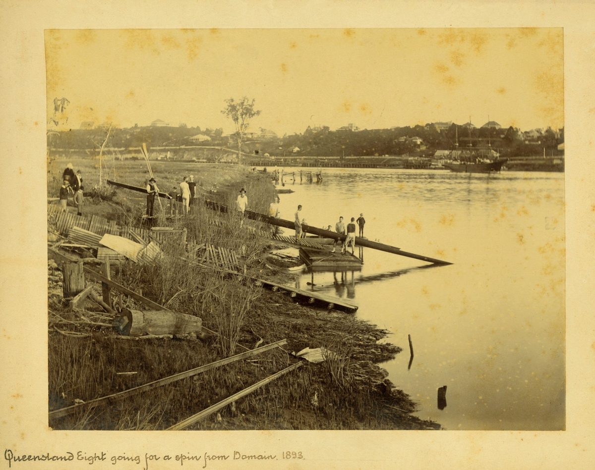 Queensland Eight going for a spin from Domain, 1893