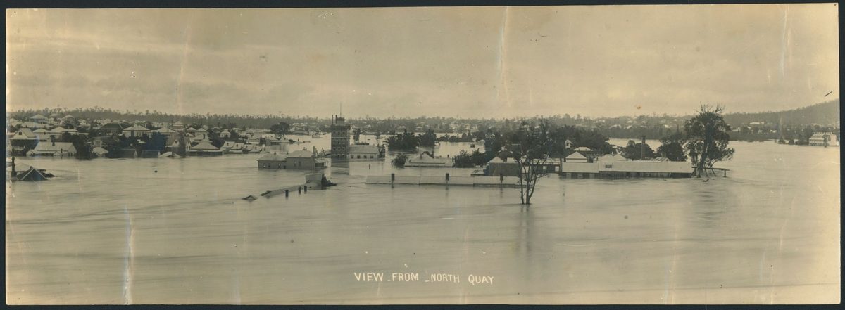 View from North Quay during the floods, Brisbane, 1893