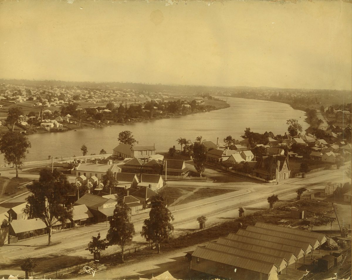 Looking over the Brisbane River to West End, Brisbane, 1897