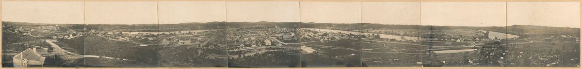 Panorama of Brisbane in 1862, twenty years after being opened to free settlement