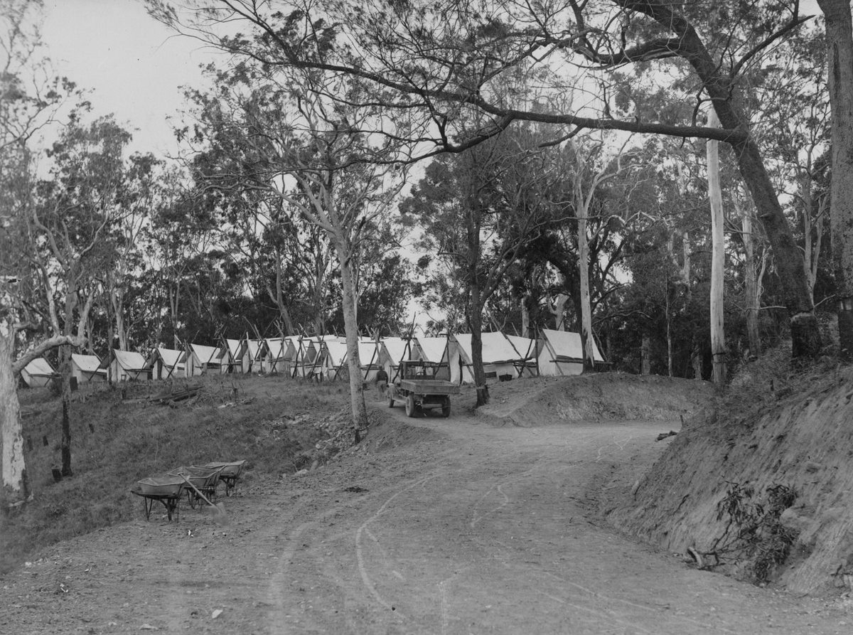 Tents of the construction workers of Mount Nebo Road, 1931