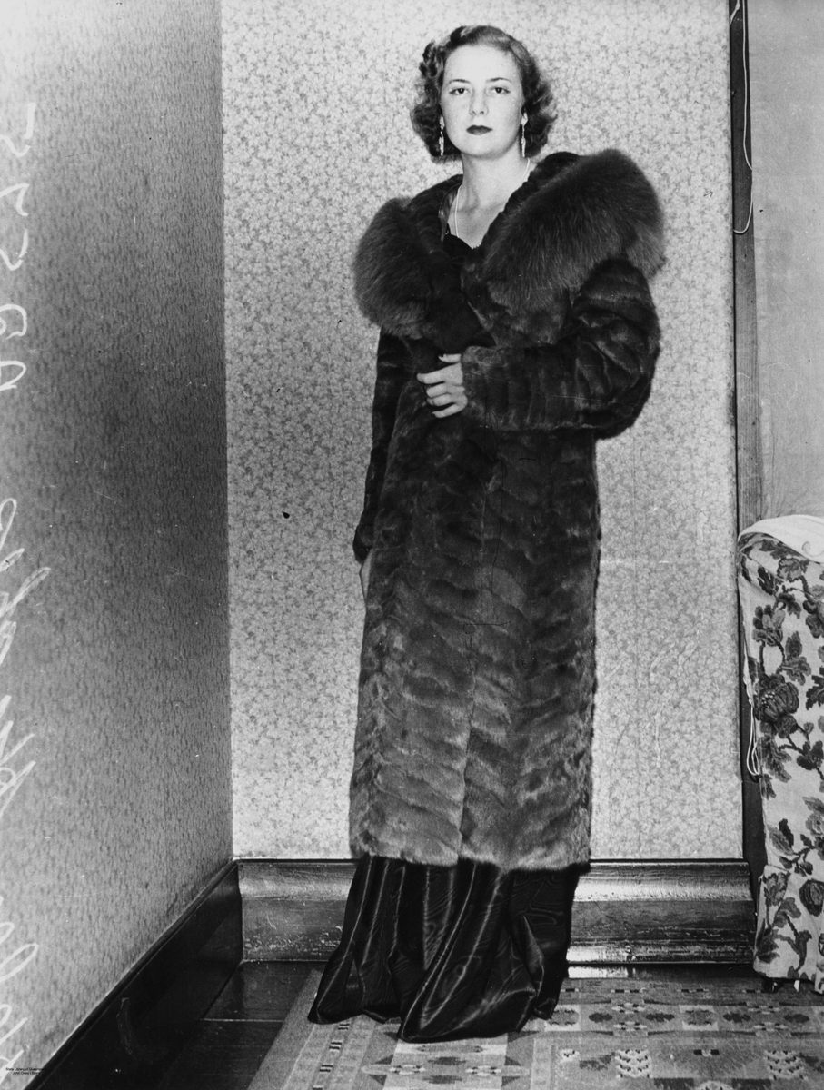 Fur fashions being modelled at the Carlton Hotel, Brisbane, 1936
