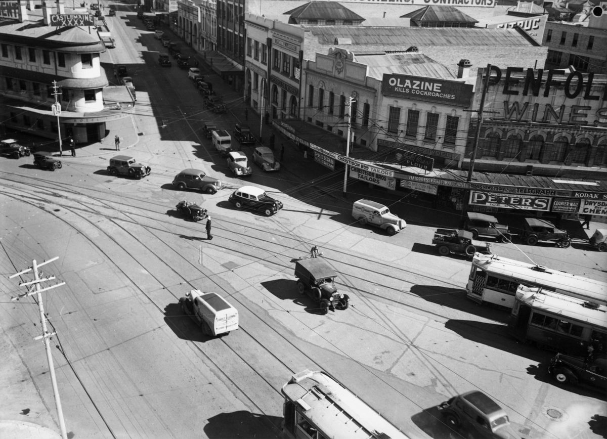 Aerial view of Ann Street at the northern end