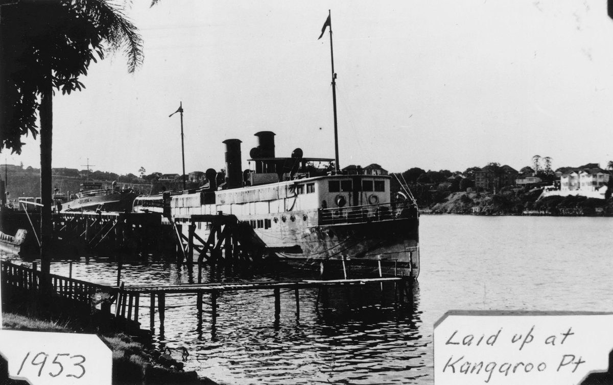 Koopa at the dock, Kangaroo Point, Brisbane, 1953
