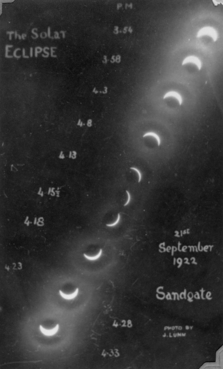 Solar eclipse, from Sandgate, 1922