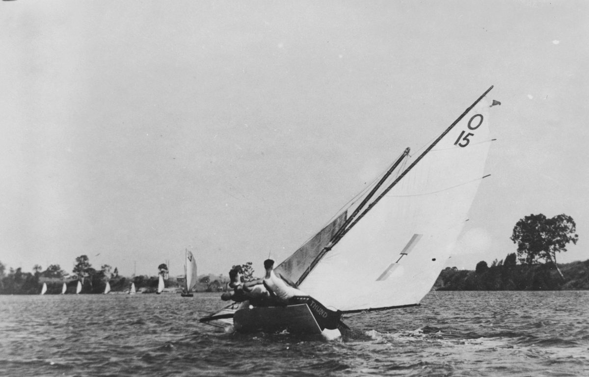 Thunderbold sailed by J. Walker on Brisbane waters, 1930