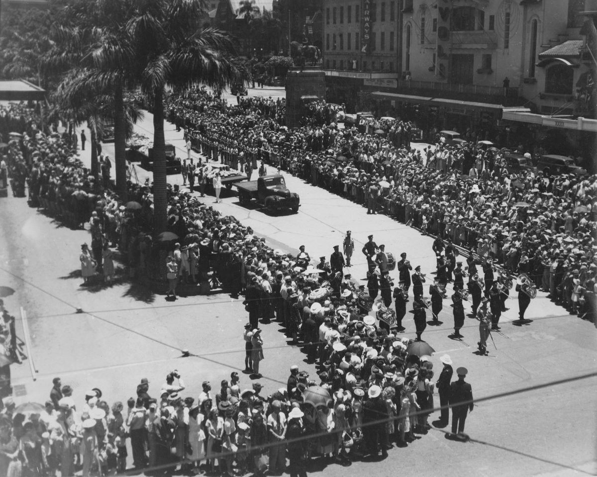 Funeral procession for American soldiers, Brisbane, Queensland, 1947