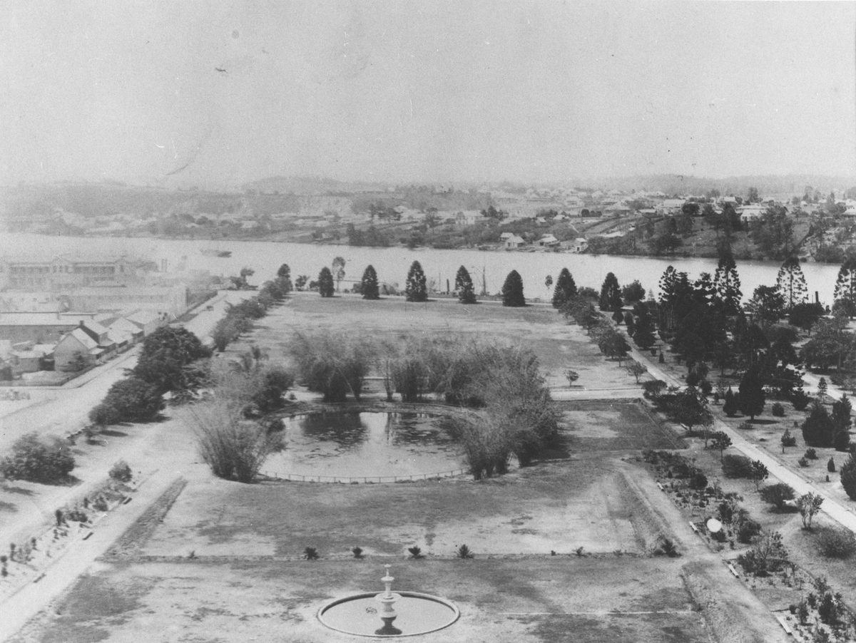 View overlooking the Botanic Gardens in Brisbane, 1860