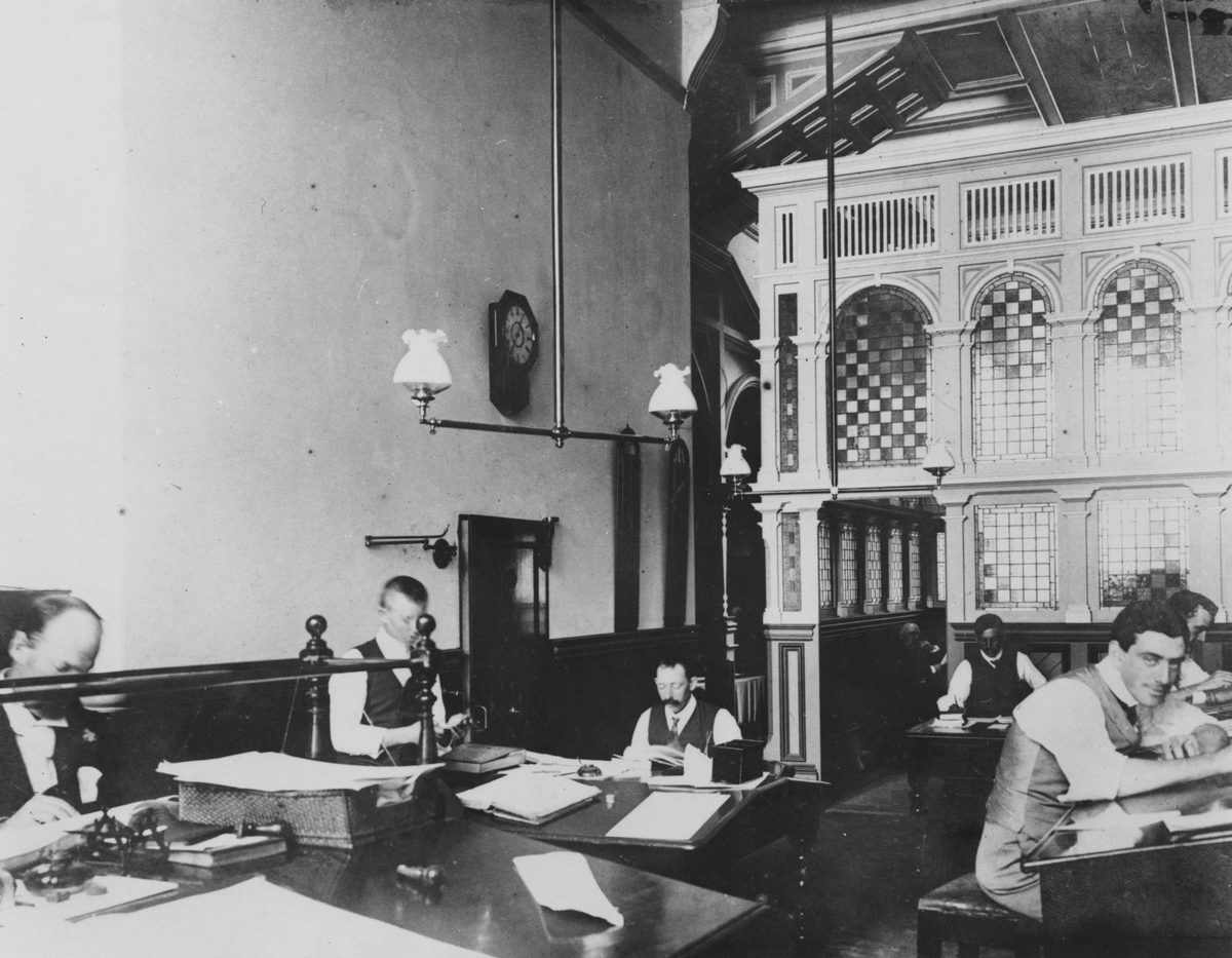 Interior of South British Insurance Company on Queen Street, Brisbane, 1903