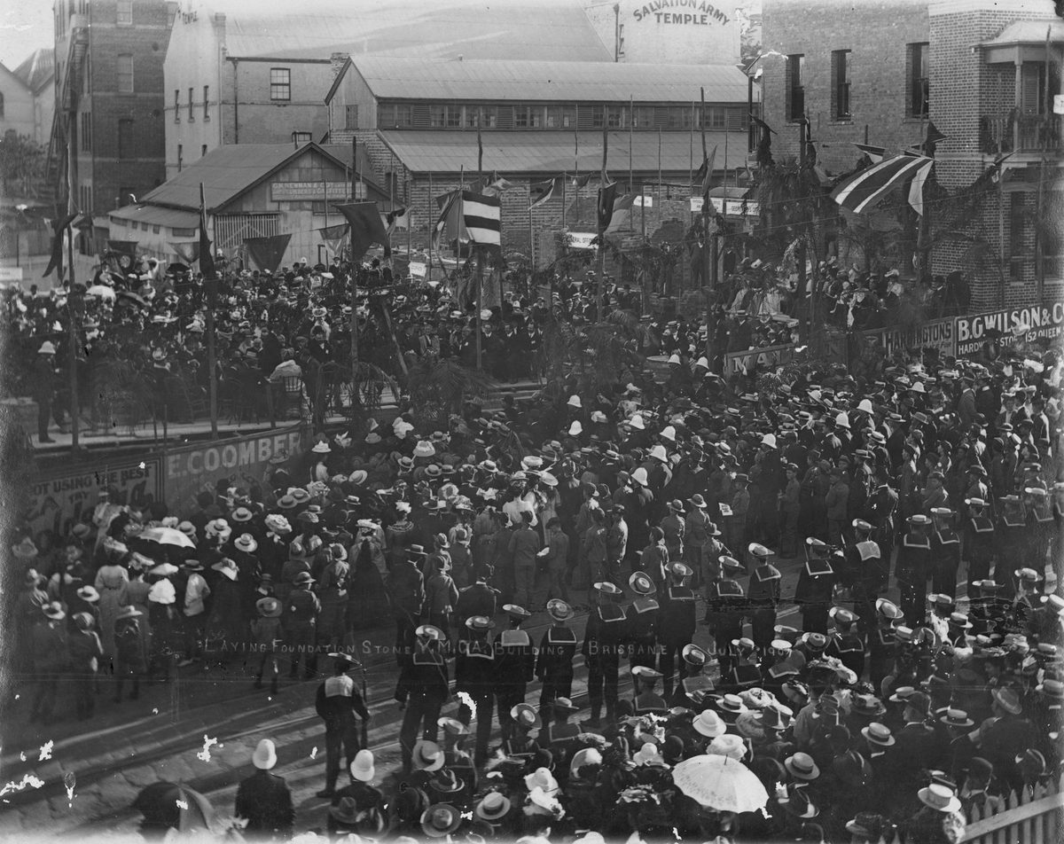 Laying of the foundation stone of the new Y.M.C.A. building in Edward Street, Brisbane, 1907