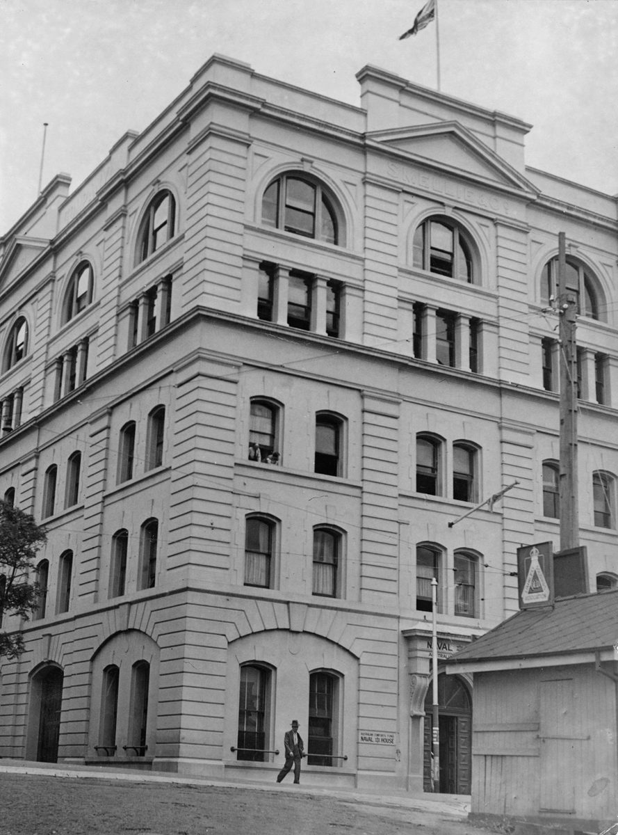 View of the Australian Comforts Fund Naval House on the corner of Edward and Alice Streets, Brisbane, 1945