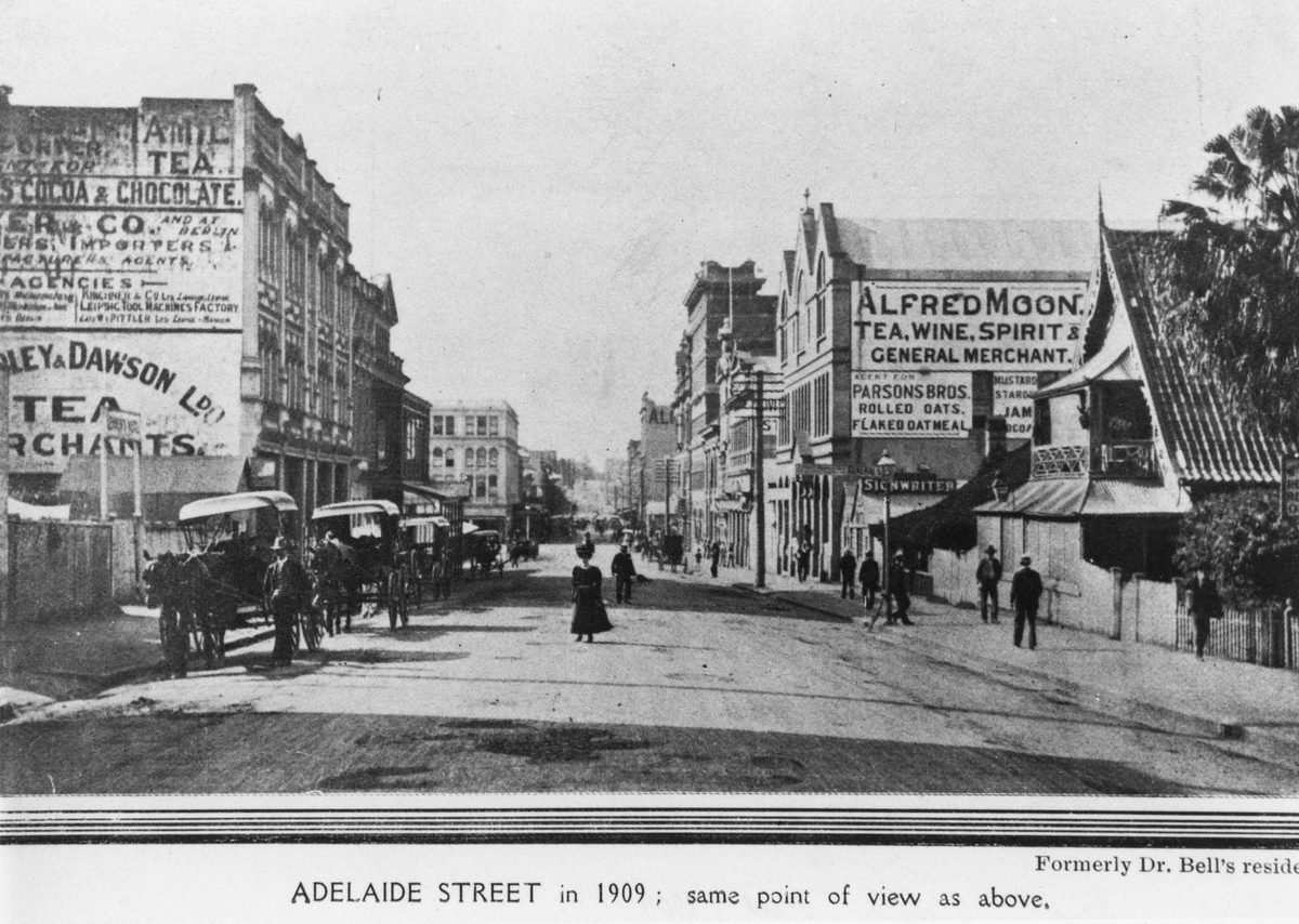 Shops in Adelaide Street, 1909