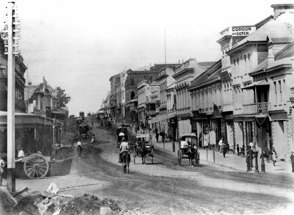 Queen Street, from the corner of Edward Street looking south, Brisbane, 1883