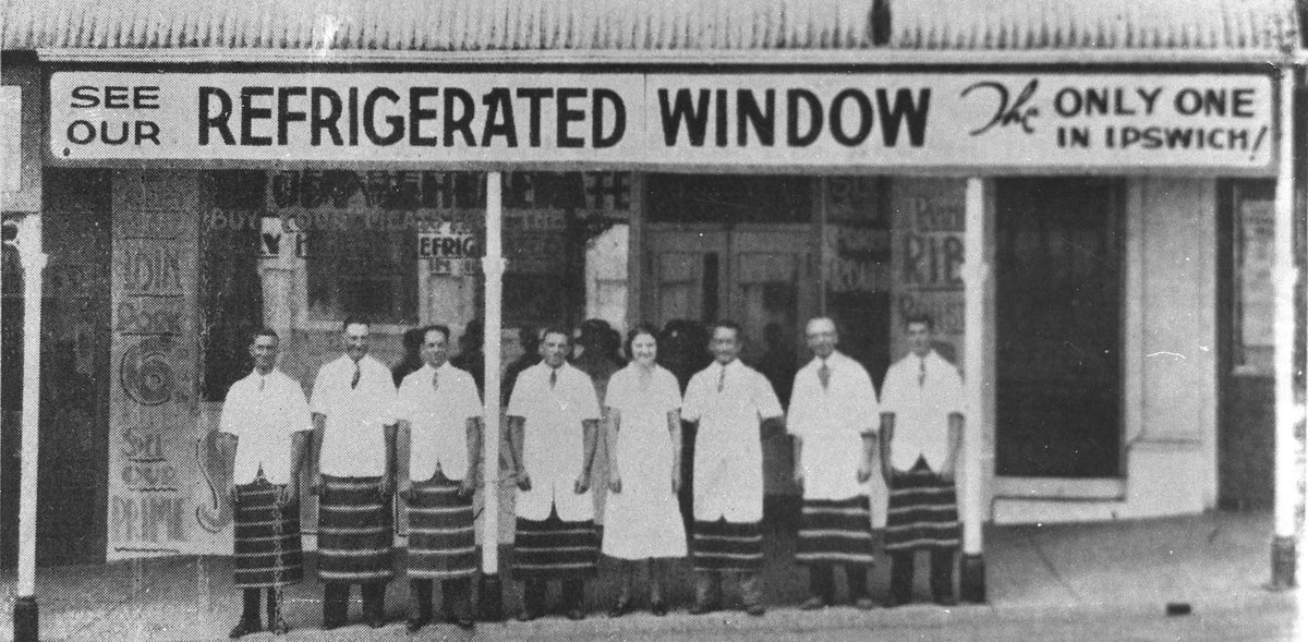 Staff of Cameron's Modern Meat Mart, Ipswich, 1934