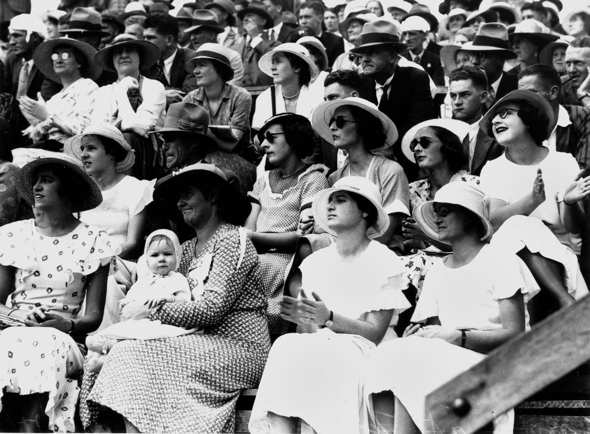 Watching a tennis game at Milton, 1934