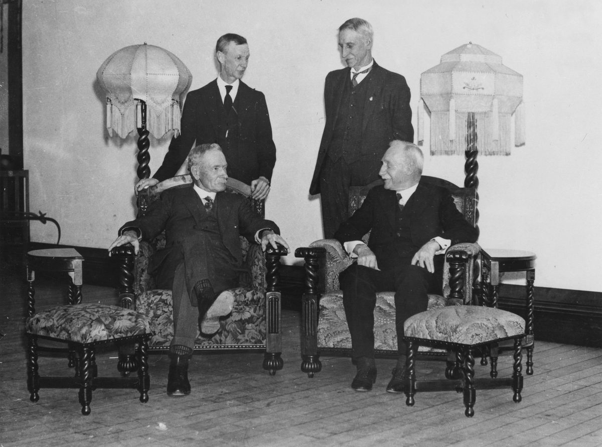 Businessmen from James Campbell & Sons attending a fifty year celebration presentation in Brisbane, 1936