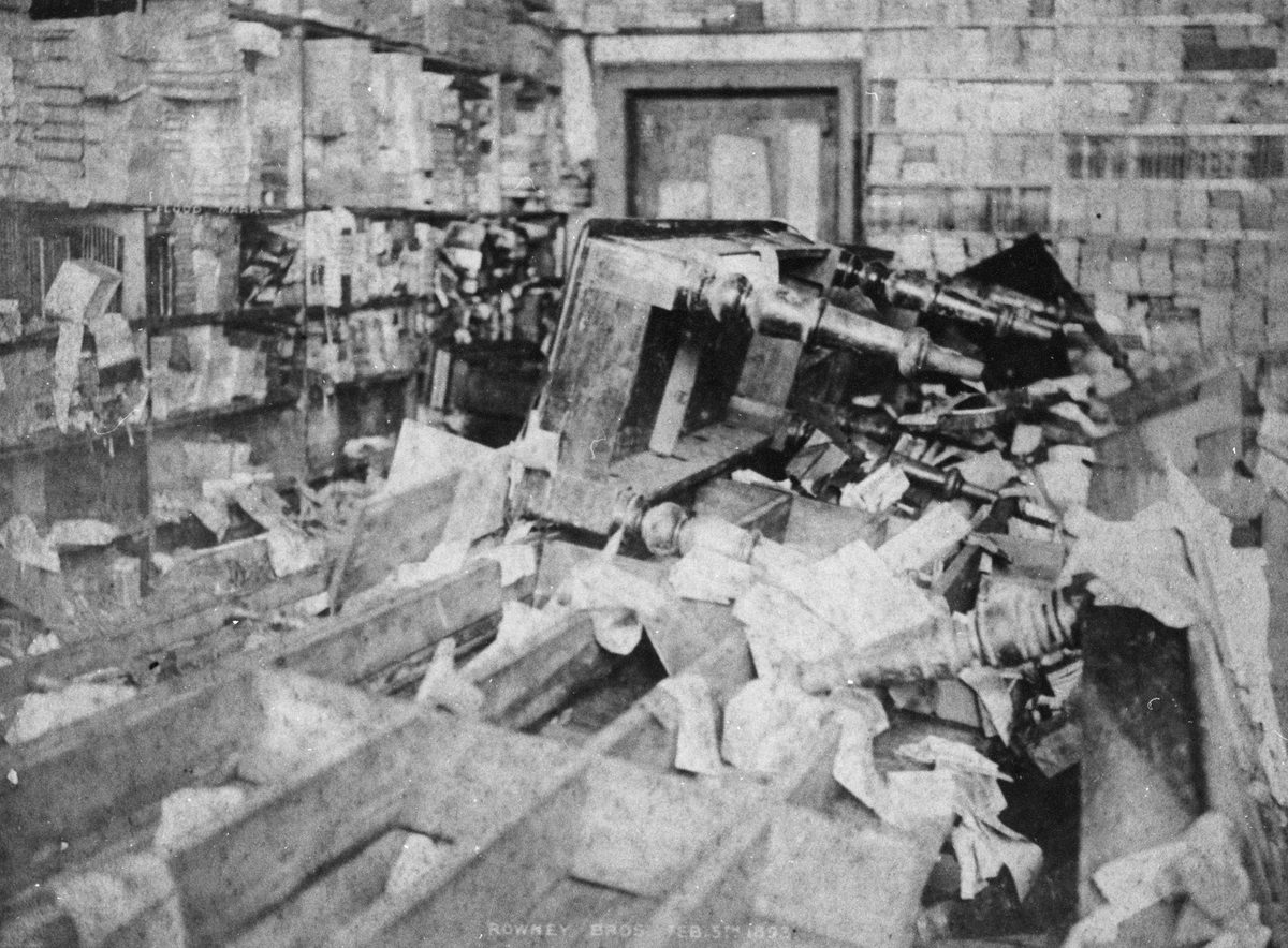 Rowney Brothers bookstore in Queen Street, Brisbane after the 1893 flood