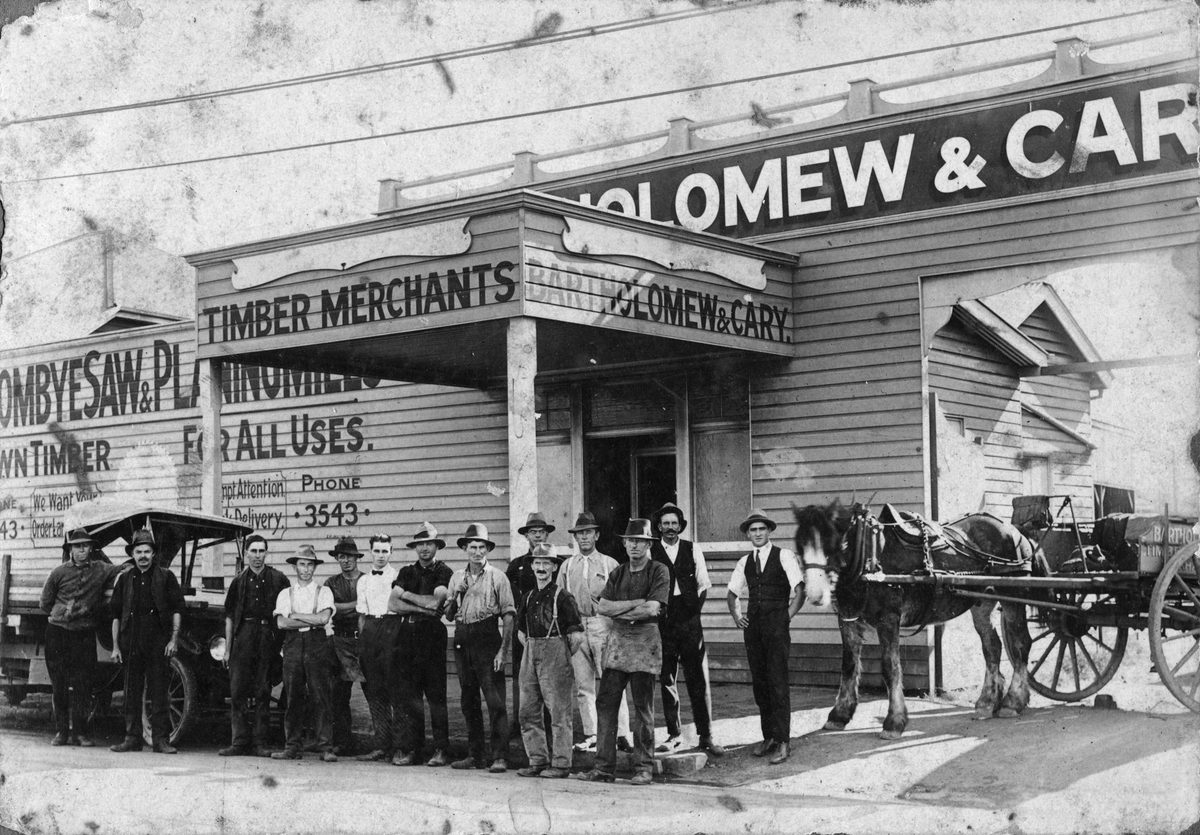 Bartholomew and Cary's timber yard in Wickham Street, Brisbane