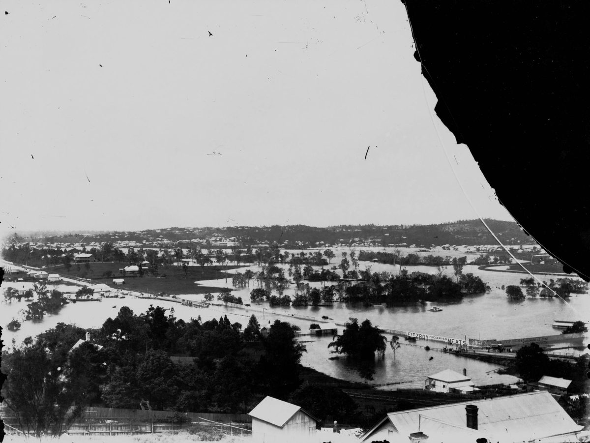 Flooding around Enoggera Creek, Windsor, 1893