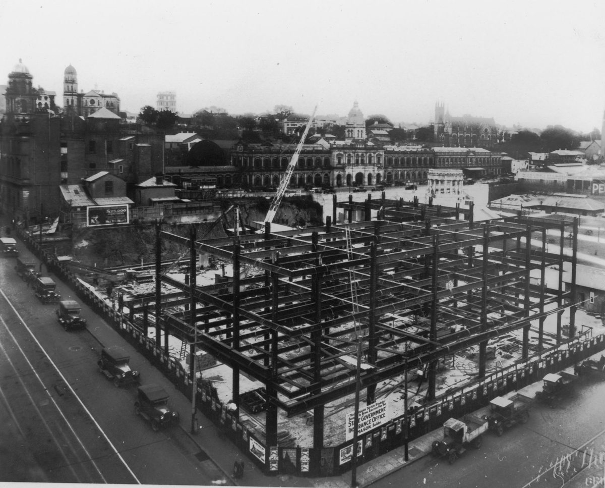 State Government Insurance Offices under construction, Brisbane, 1931
