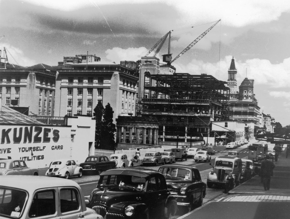 Construction of the State Government Buildings, Ann Street, Brisbane, 1954