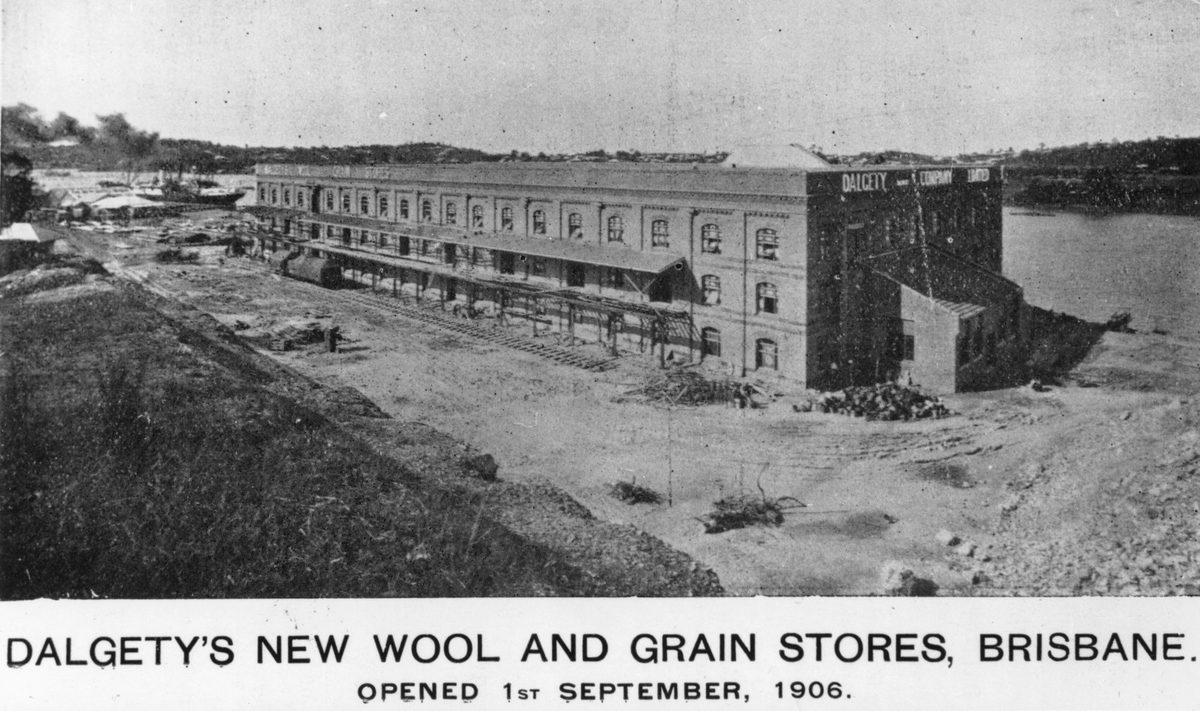 Dalgety's new wool and grain stores, Newstead, 1906.