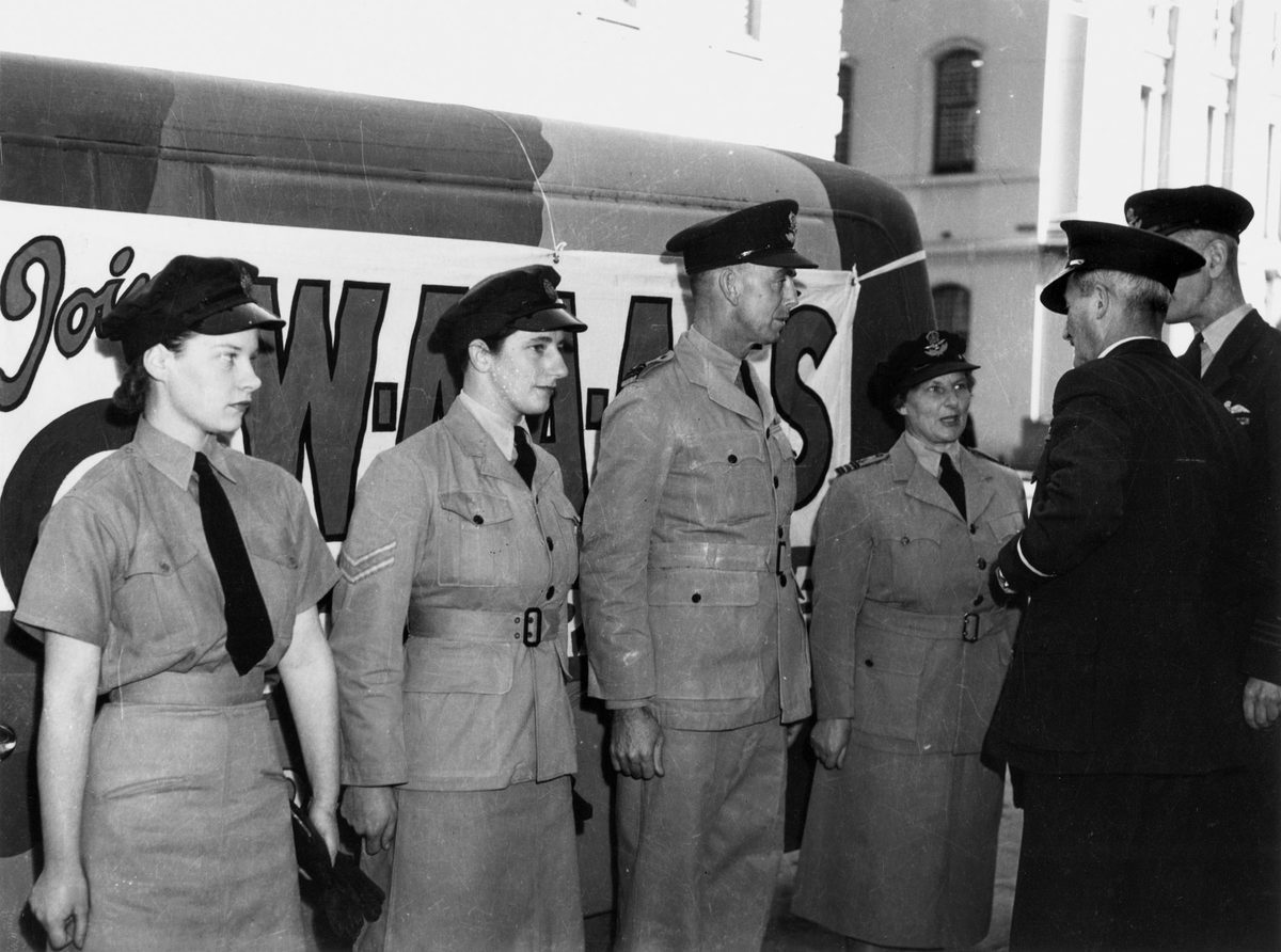 Women's Australian Air Force mobile unit being inspected by Sir Leslie Wilson, Brisbane, August 1942