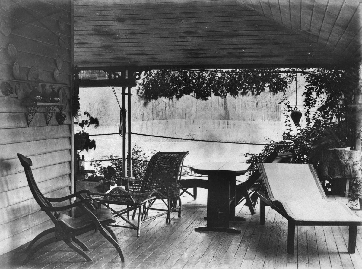 Verandah at 'Fairseal', the residence of W.C. Hume at Torwood, Brisbane, 1890