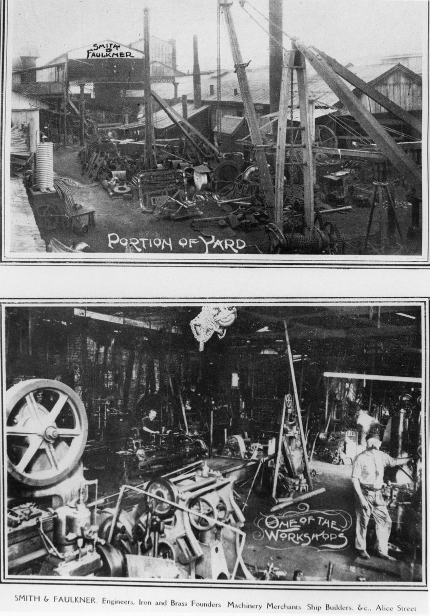Yard and workshops of the engineering firm, Smith and Faulkner, 1909