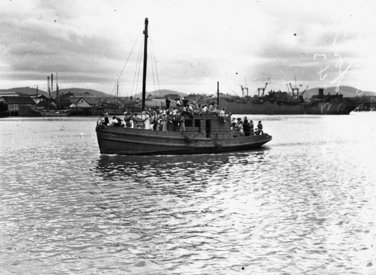 Boat loaded with children enjoying a Christmas party, December 1943