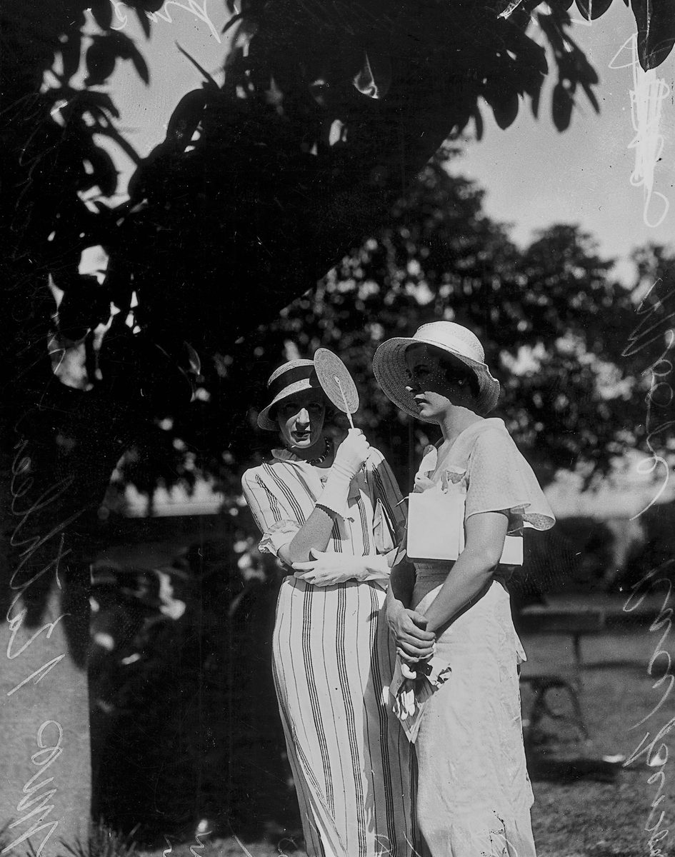 Kathleen Moriarty and Ruby Moore at Albion Park ractrack, Brisbane, 18 March 1933