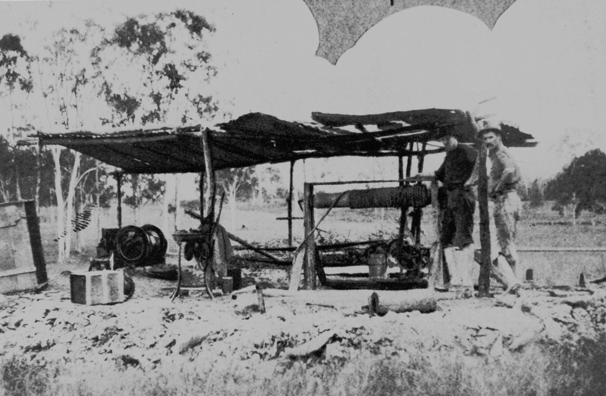 Mining a coal seam on Mr Shield's property at Moggill, Brisbane, in 1928