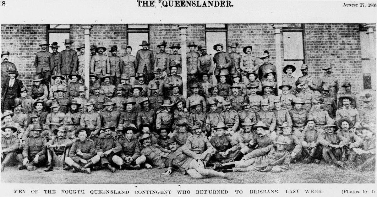 Men of the Fourth Queensland Contingent who returned from the Boer War, August 1901