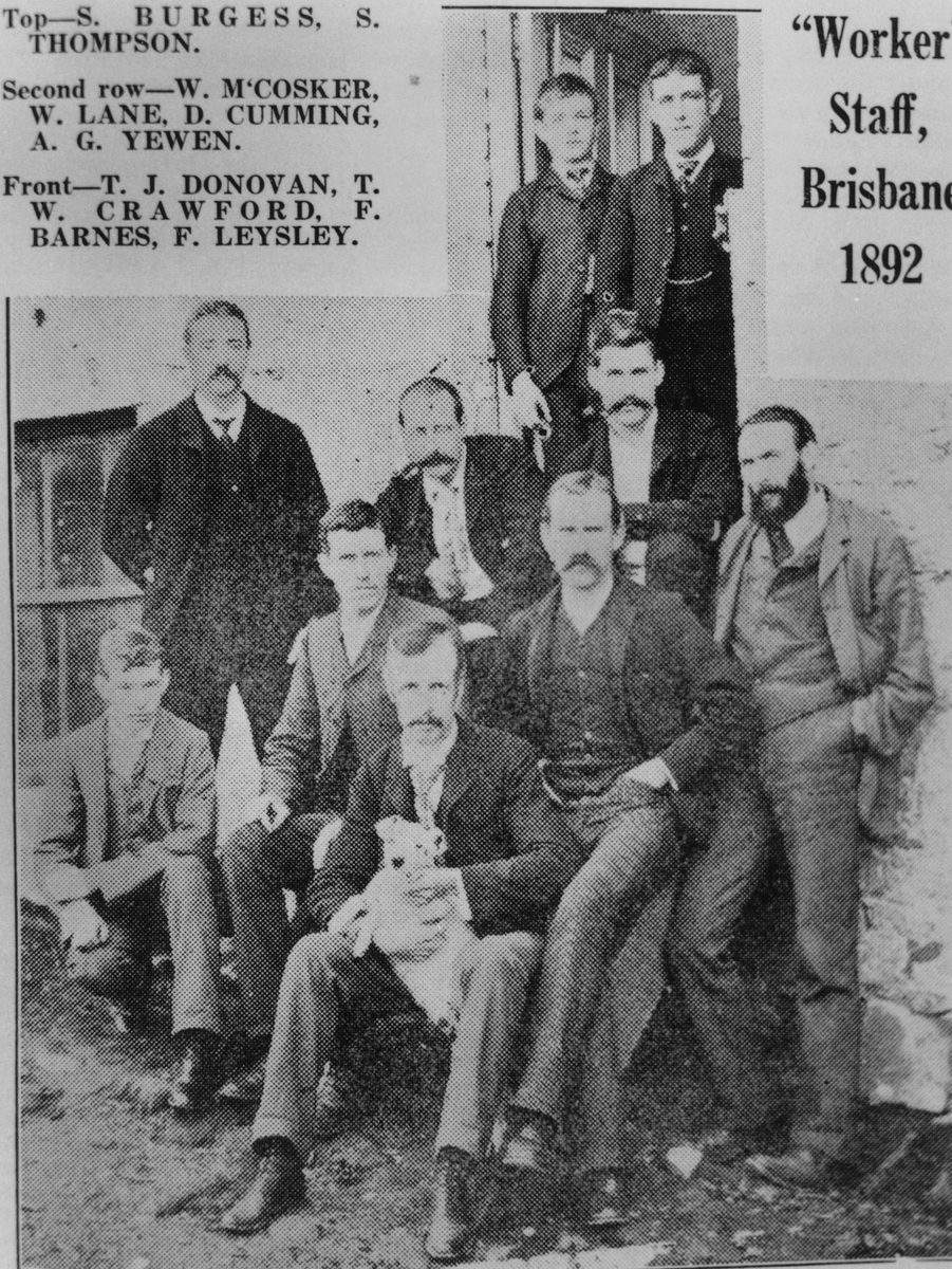 Worker staff, Brisbane, 1892