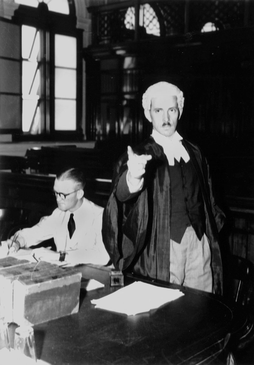 Barrister, Reg King, appears in court,1938