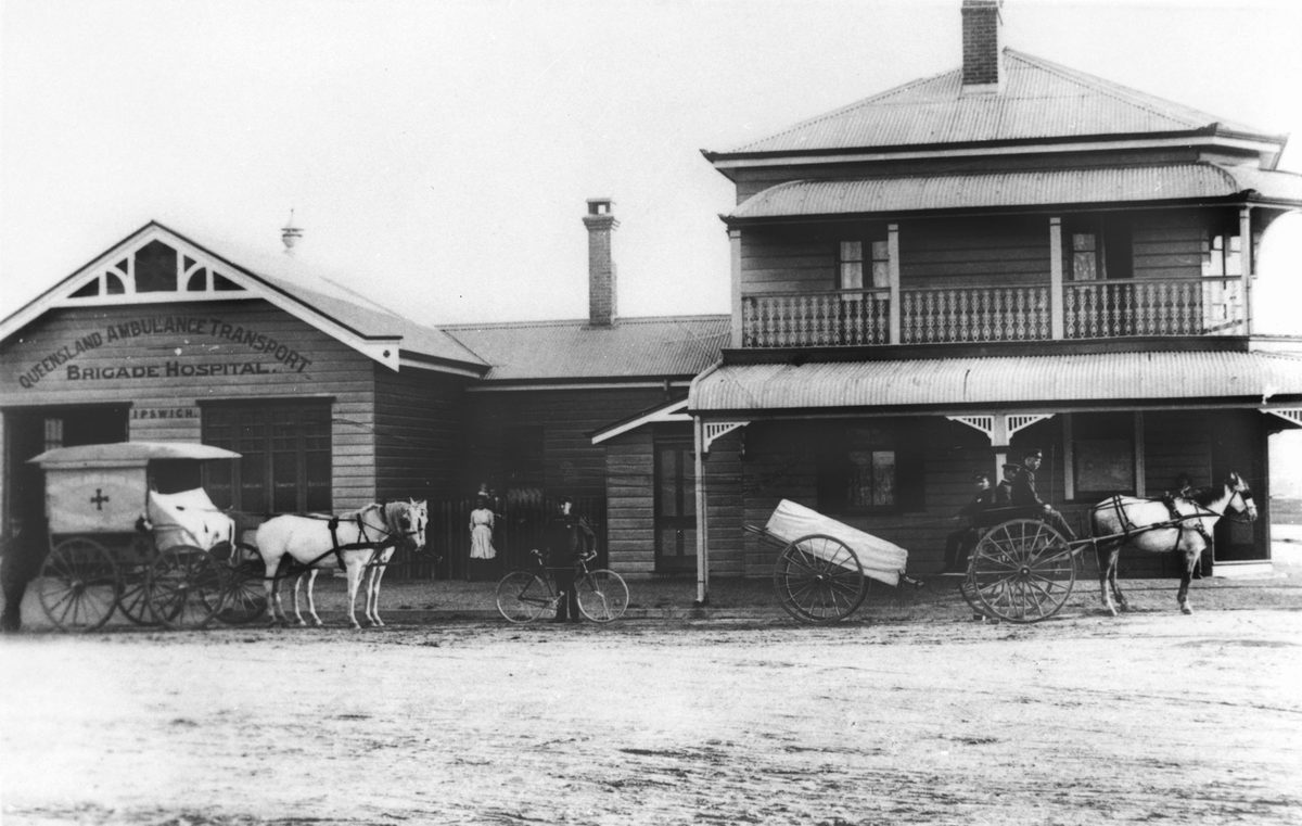Queensland Ambulance Transport Brigade at Ipswich, 1908