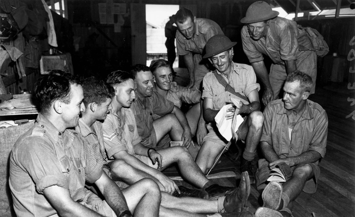 Soldiers manning an important fortress at a coastal area near Brisbane, January 1942