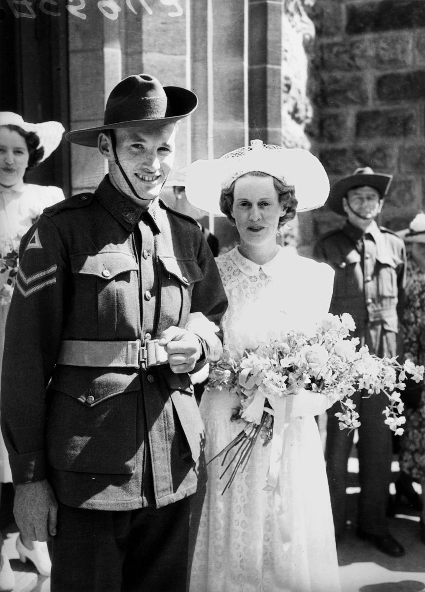 Wartime wedding at St. Stephen's Cathedral, Brisbane, October 1942