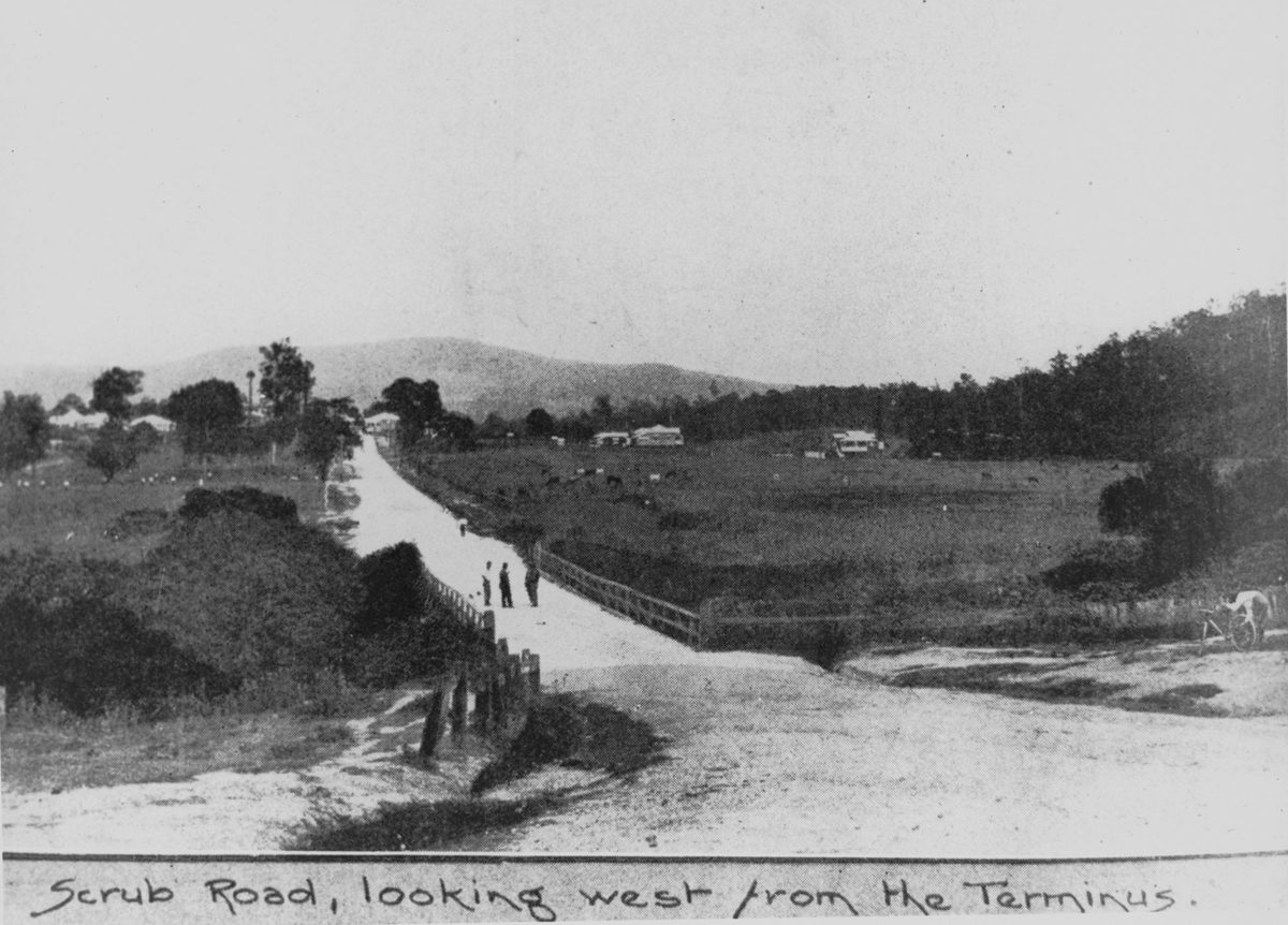 Looking west from the terminus at Newmarket towards Ashgrove, in 1921