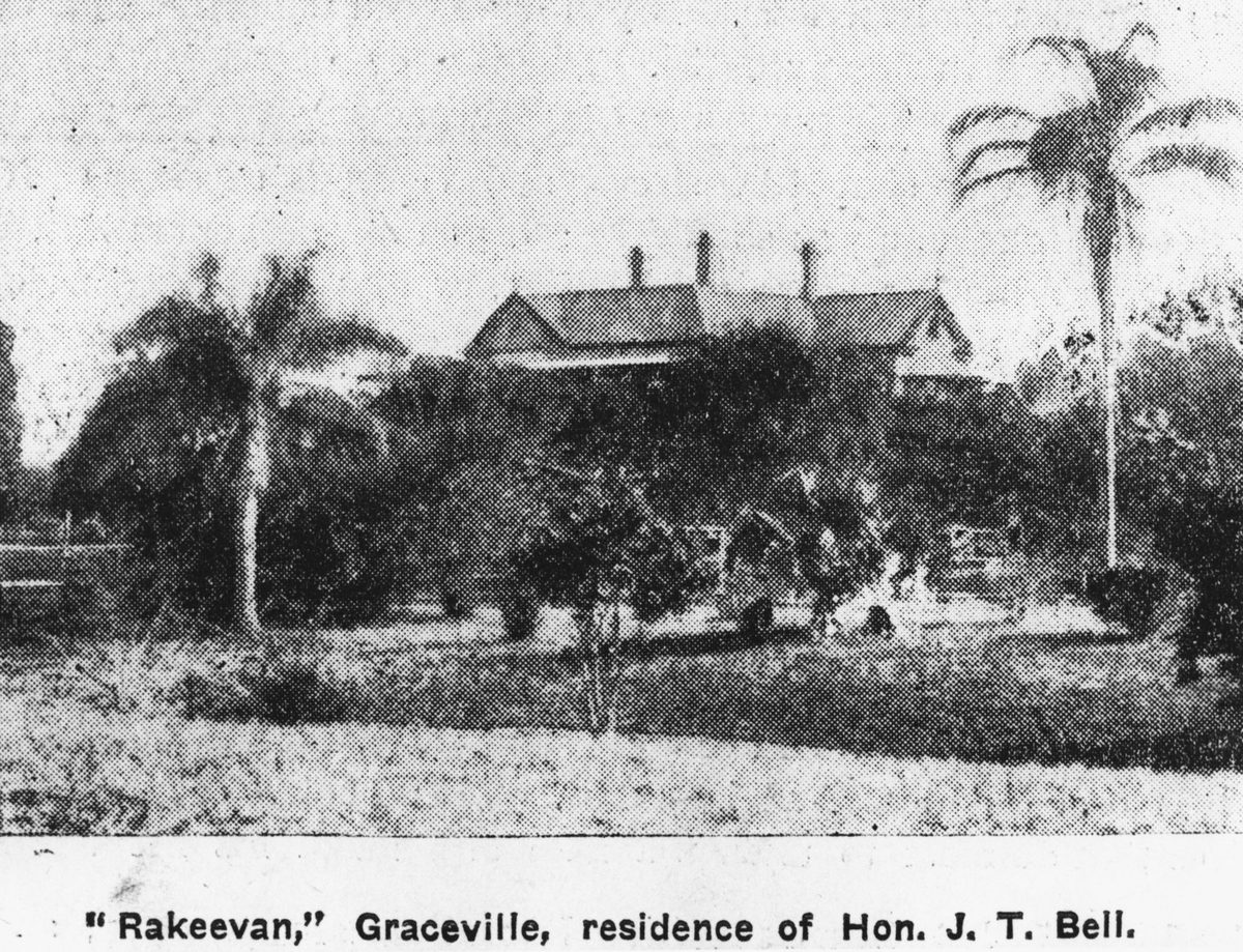 Gardens and residence of the Hon. J. T. Bell, Rakeevan in Graceville, 1906