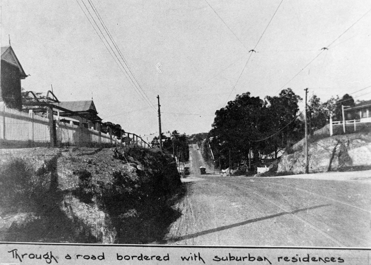Milton Road at Auchenflower, Brisbane, in 1921