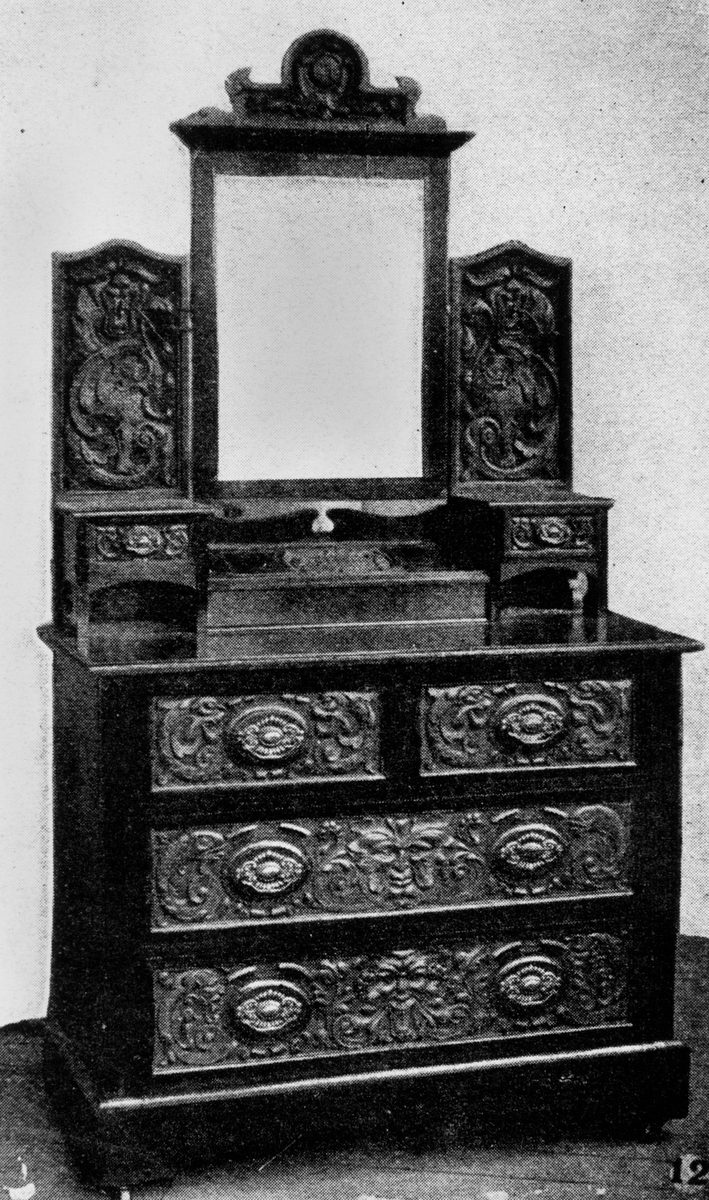 Chest of drawers on display for the Australian Exhibition of Women's Work, September 1907