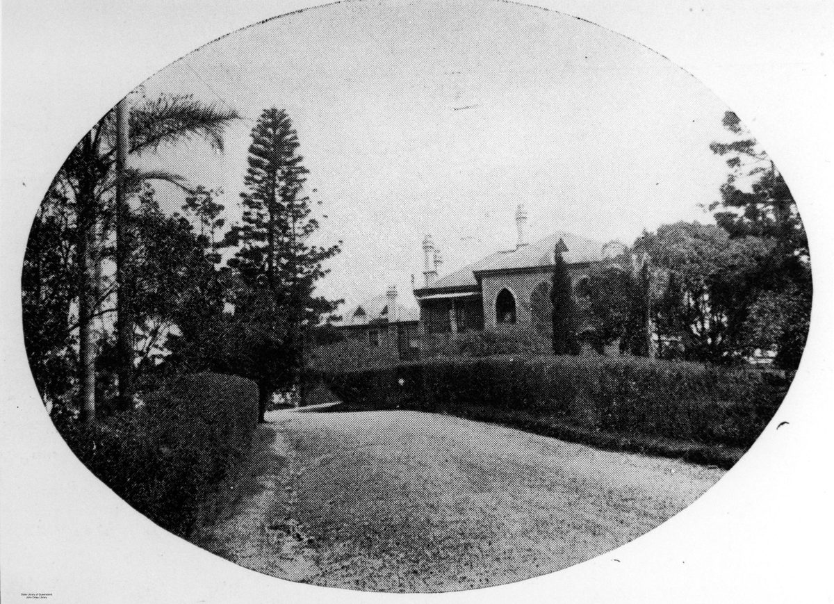 Looking up the driveway towards Brisbane residence, 'Bishopsbourne', 1925