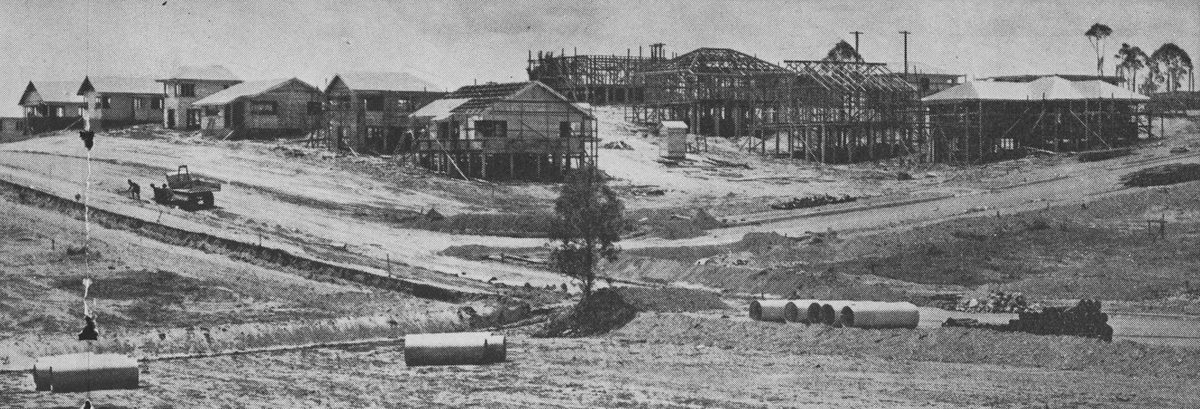 Erection of post war housing in Stafford, Brisbane, 1946